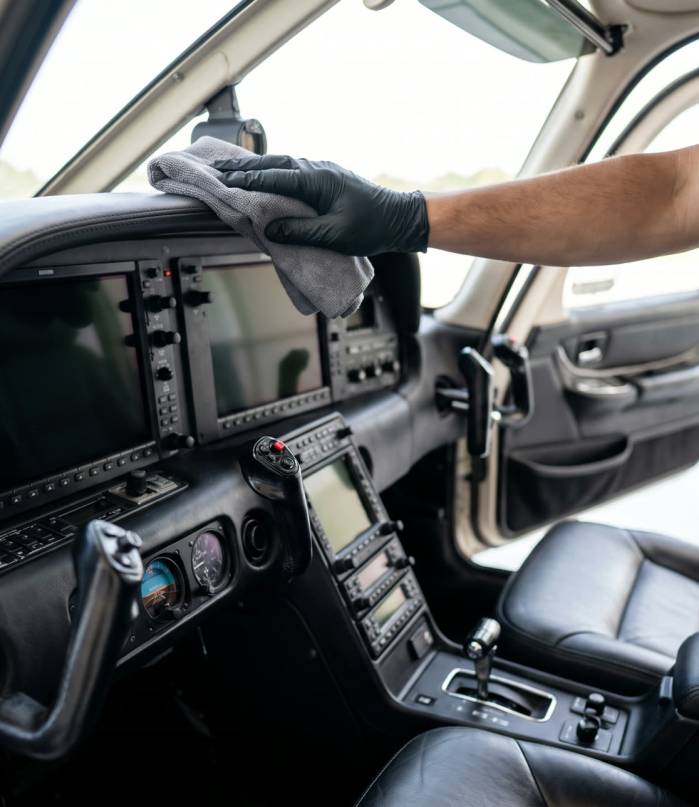 Detailing a modern aircraft cockpit interior